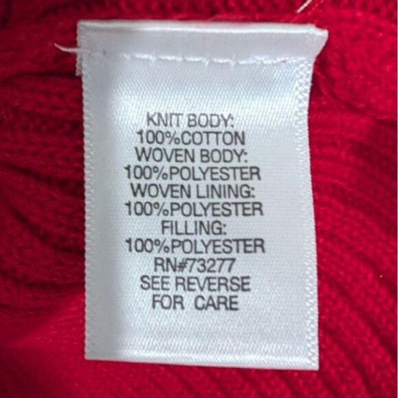 Croft & Barrow Quilted Ribbed Sweater Womens Size XL Red Cotton Knit Full Zip - Picture 6 of 11